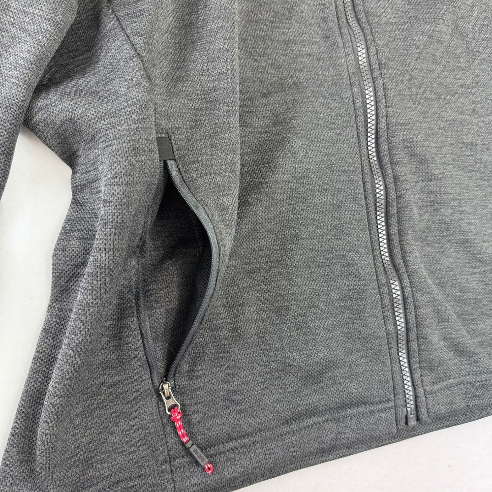 Orvis Mens Full Zip Fleece Jacket Charcoal Gray Heather Black Contrast L 1522009 - Picture 3 of 6